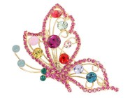 This butterfly brooch with SWAROVSKI CRYSTAL measures approximately 2.25 inch wide and 1.75 inch high.