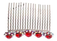 This gorgeous hair comb decorated with tons of SWAROVSKI CRYSTAL measures about 2.5 inches wide 2.1 inches high. The top is about 2.5 inches by 0.5 inches. Y2