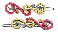 This set of hair pins with SWAROVSKI CRYSTAL and measure 2.5 inches wide and 0.6 inches high. O25
