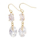 This set of earrings with SWAROVSKI crystal are about 1.6 inches high. The large crystal is about 0.6 inches high.