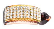 This gorgeous barrette is decorated with SWAROVSKI crystal and about 2.5 inches wide by 1 inches high. P17