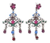 This set of earrings are elegant. 1.5 inches wide by 2.75 inches high.