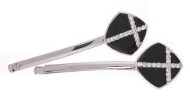 This set of SWAROVSKI crystal pins with cross measure approximately 2.5 inches long. O7