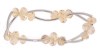 This SWAROVSKI crystal bracelet with elastic measures approximately 6.25 inches of  outside circumference.