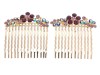 This pair of gorgous small hair combs are decorated with SWAROVSKI CRYSTAL. Each measures about 1.75 inches wide 2.0 inches high. Y1