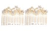 This pair of gorgeous small hair combs are decorated with SWAROVSKI CRYSTAL. Each measures about 2.25 inches wide 2.0 inches high. Y3