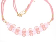 Crafted by hand with pink SWAROVSKI CRYSTAL.The chain length of choker is 15 inches.