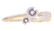 This small metal clamp is adorned with SWAROVSKI crystals. It measures approximately 3.0 inches long. H11