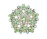 This brooch approximately measures 1.5 inch by 1.5 inch.