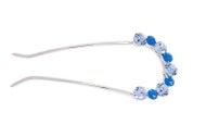 This SWAROVSKI crystal hair fork measures approximately 3.75 inches long. The top is about 1.25 in by 1.5 in. B5