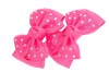 This set of pins measure approximately 2.75 inches long. The bow is about 2.75 inches by 2.0 inches. 