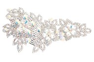 This gorgous bridal (wedding) hair comb is decorated with SWAROVSKI CRYSTAL and made in 3 parts and measures about 6.0 inches wide 3.0 inches high. Y4