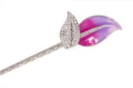 Metal hair stick decorated with SWAROVSKI Crystal is about 6.0 inches long. B2