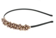 This beaded headband measures approximately 0.25 in thick at center. G1 