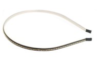 This thin headband is with beads measures approximately 0.2 inches thick at center. G2