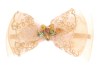 This medium size barrette measures about 4 inches wide and 2.5 inch high. The clasp on the back is about 3.0 inches long. P18