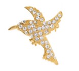 This brooch approximately measures 1.3 inch by 1.5 inch.