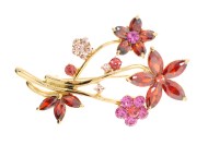 This brooch approximately measures 2.3 inch by 1.5 inch.