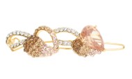 This Swarovski crystal hair clamp measures 2.25 inches wide and 0.6 inches high. O22