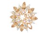 This crystal brooch approximately measures 1.5 inch by 1.5 inch.