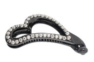 This banana barrette in medium size decorated with crystals measures about 4.0 inches wide and 1.75 inch high. P23
