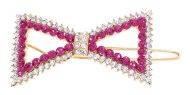 This small hair pin with SWAROVSKI CRYSTAL measures 1.75 inches wide and 1.0 inches high. O22