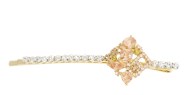 The large SWAROVSKI crystal pin measures approximately 3.5 inches long. O19