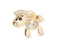 The horse brooch is about 0.8 inches by 0.8 inches
