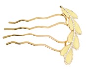 This hair comb with SWAROVSKI crystal measures approximately 4.0 inches long. The top is about 3.0 inches by 1.25 inches. Y5
