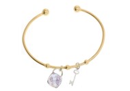 This SWAROVSKI crystal bracelet with lock and key is about 2.5 inches by 1.9 inches. 