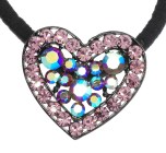 This fabulous ponytail holder in heart shape with elastic is about 1.25 inches by 1.25 inches. T10