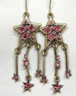 This set of star shaped crystal earrings with fish hook are about 2 inches high.