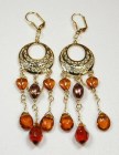 This set of earrings with crystal are about 4 inches high.