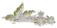 This gorgeous large size barrette is decroated with tons of rhinestones and about 3.75 inches wide by 1.5 inches high. P1