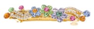 This medium size barrette decorated with tons of SWAROVSKI crystals measures about 3.5 inches wide and 0.75 inch high. P9